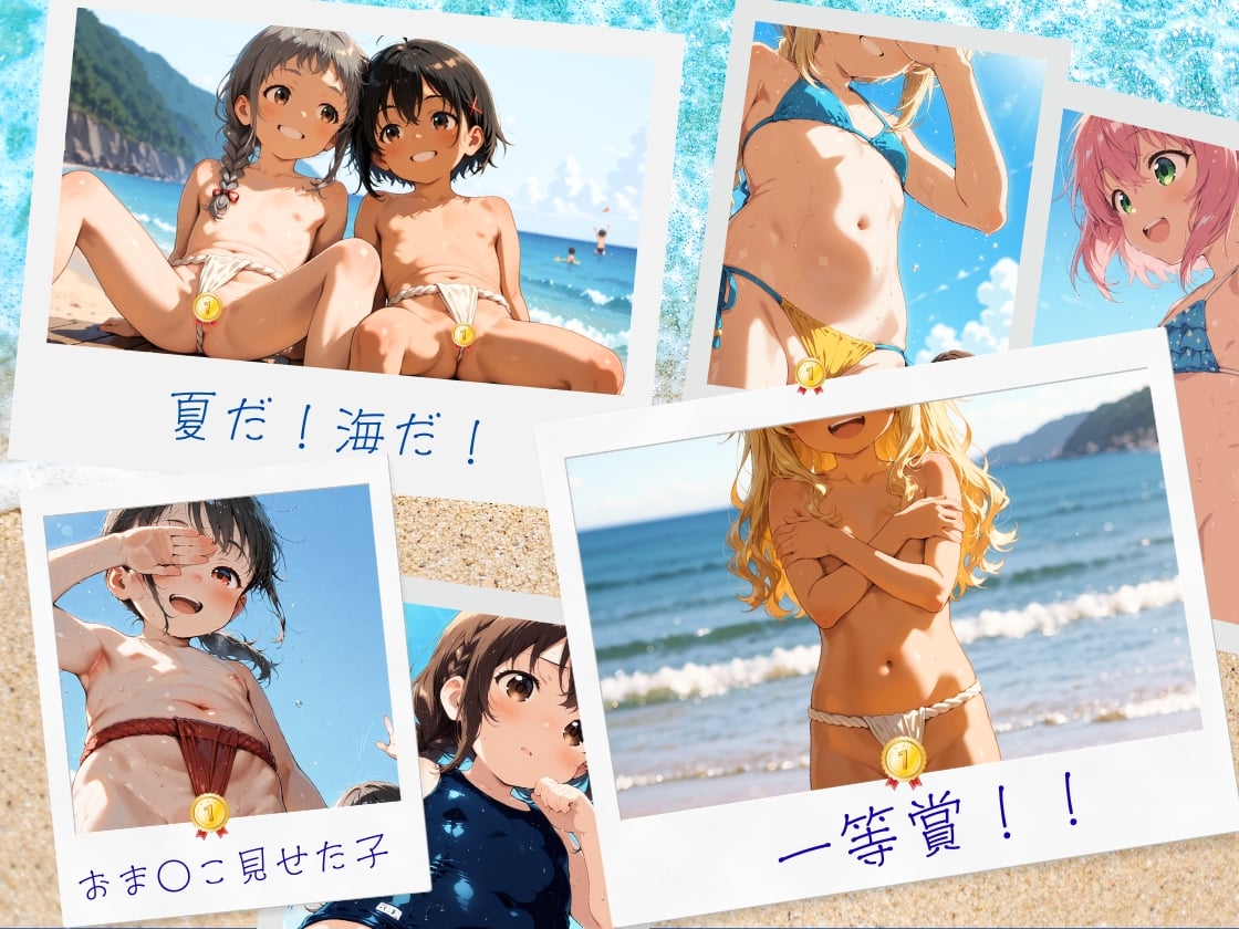 サンプル画像1|【エロCG/動画】夏だ！海だ！おま○こ見せた子♪一等賞！【イカ腹友の会】