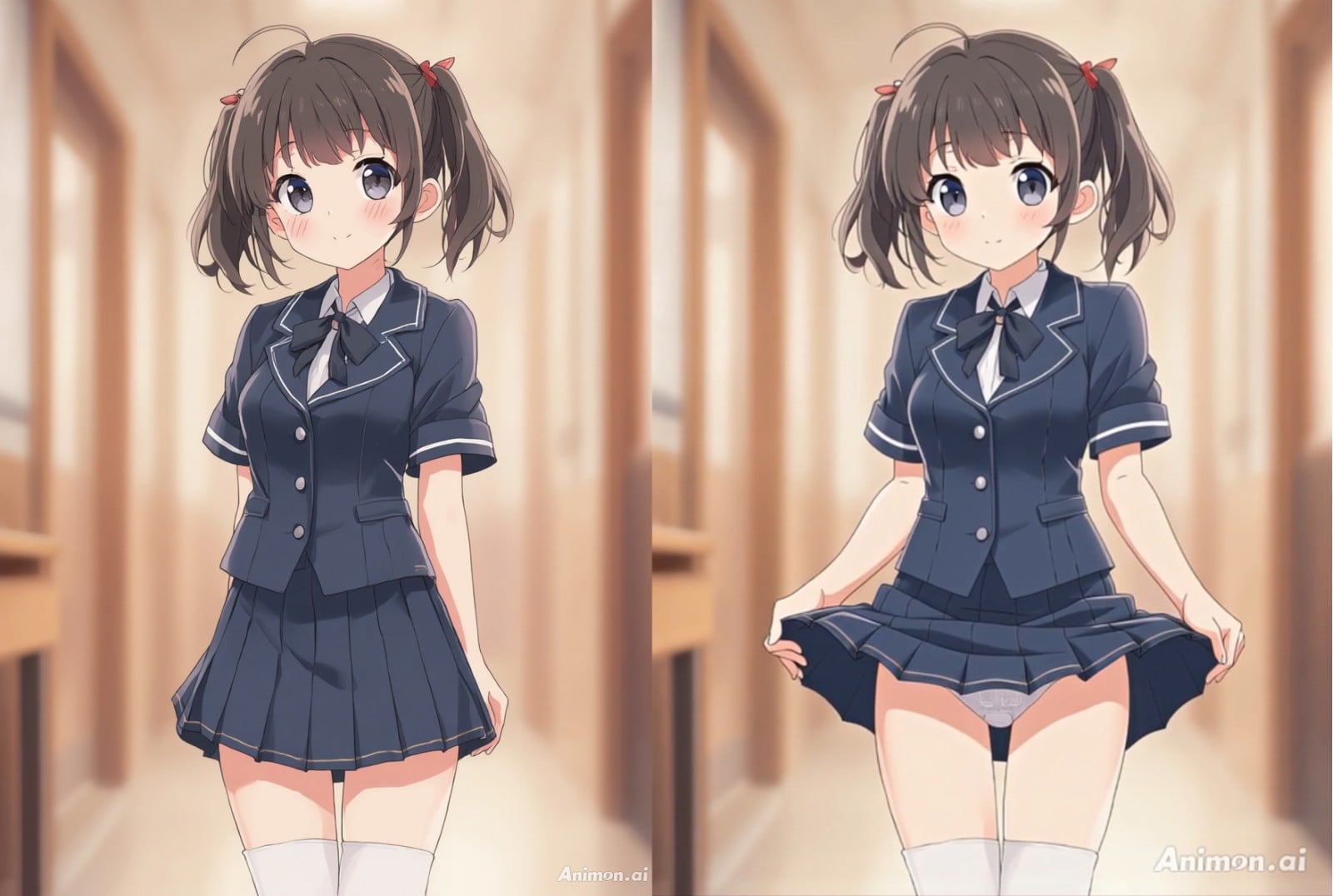 サンプル画像4|【エロアニメ】【アニメ53分】ひたすらミニスカめくって生パンツ！ミニスカート○系制服の女のコ200名以上のアニメーション！【ひろぴょん工房】