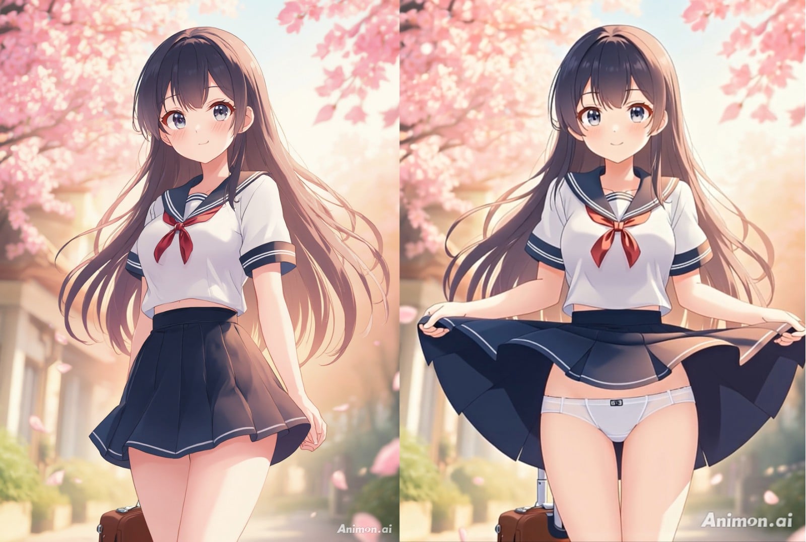 サンプル画像5|【エロアニメ】【アニメ53分】ひたすらミニスカめくって生パンツ！ミニスカート○系制服の女のコ200名以上のアニメーション！【ひろぴょん工房】