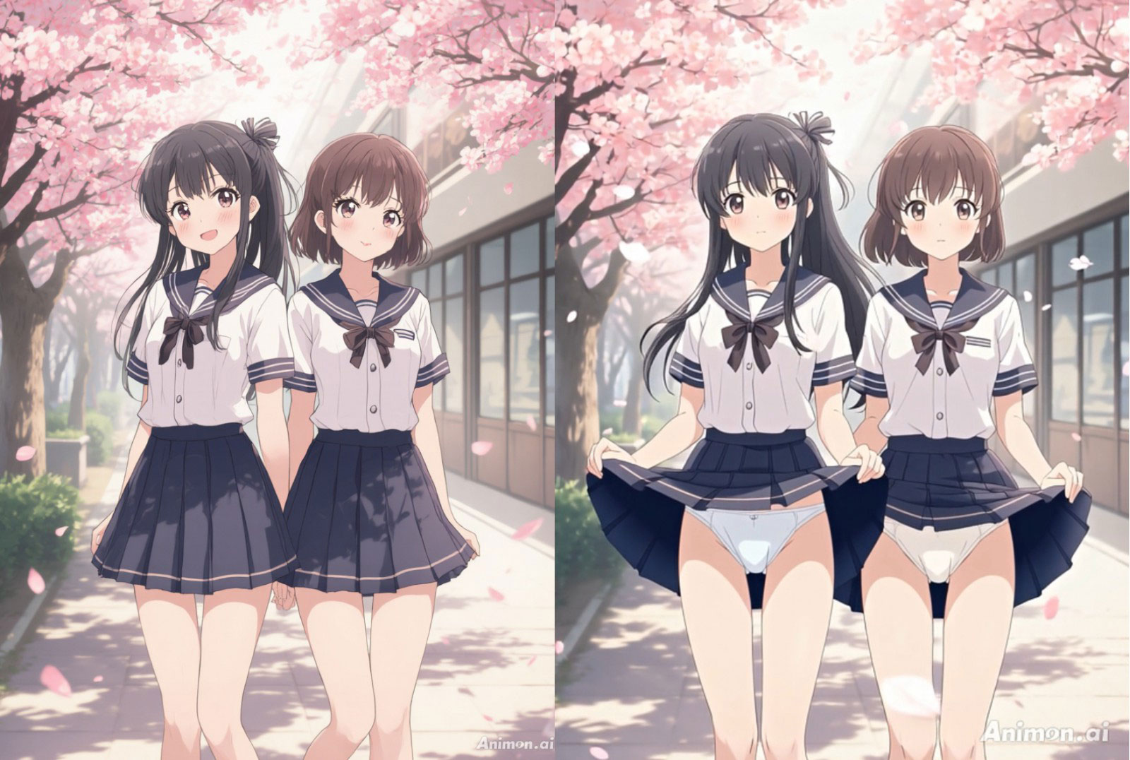 サンプル画像2|【エロアニメ】【アニメ36分】にこいち（二人一組）ひたすらミニスカめくって生パンツ！ミニスカートJ系制服を着た女のコがはいている・・・【ひろぴょん工房】