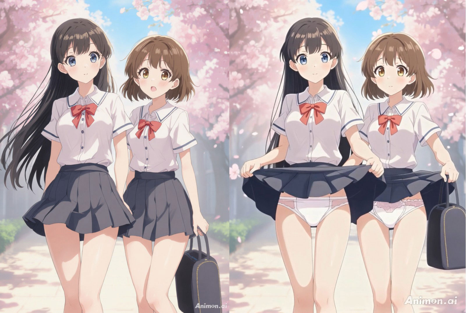 サンプル画像3|【エロアニメ】【アニメ36分】にこいち（二人一組）ひたすらミニスカめくって生パンツ！ミニスカートJ系制服を着た女のコがはいている・・・【ひろぴょん工房】