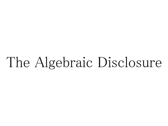 The Algebraic DisclosurȅЉ摜